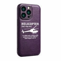 Thumbnail for Helicopter [Noun] Designed Leather iPhone Cases