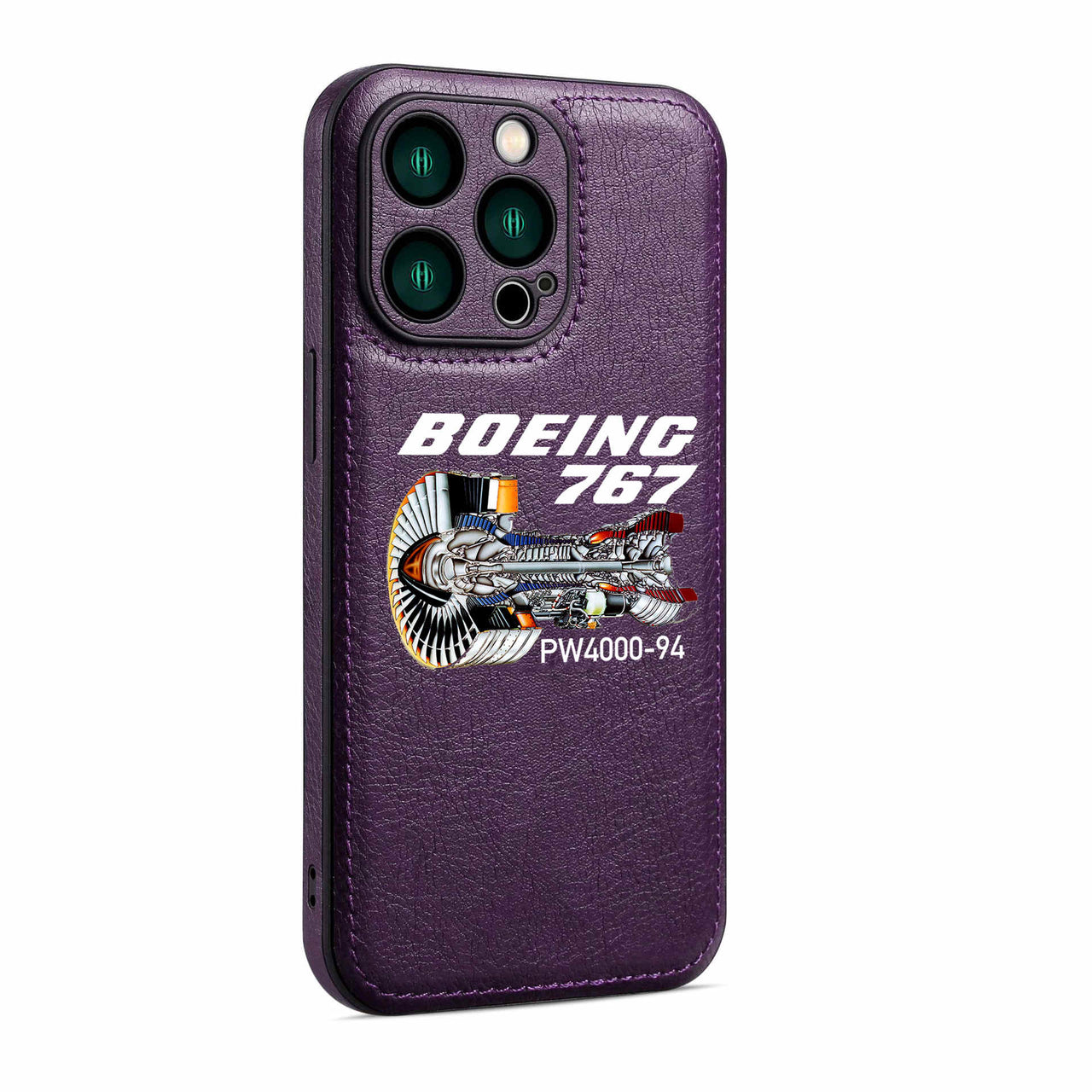 Boeing 767 Engine (PW4000-94) Designed Leather iPhone Cases