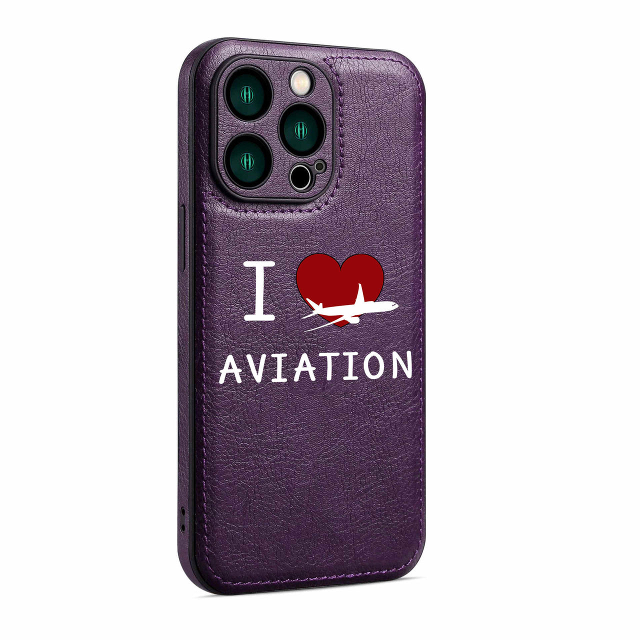 I Love Aviation Designed Leather iPhone Cases