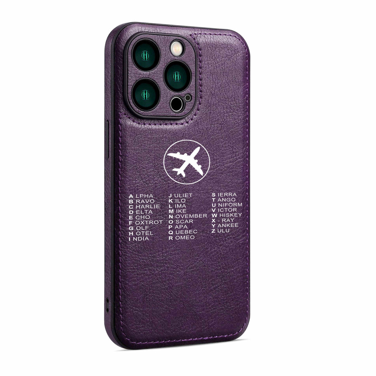 Aviation Alphabet 2 Designed Leather iPhone Cases