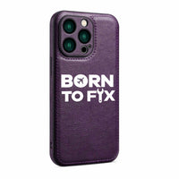 Thumbnail for Born To Fix Airplanes Designed Leather iPhone Cases