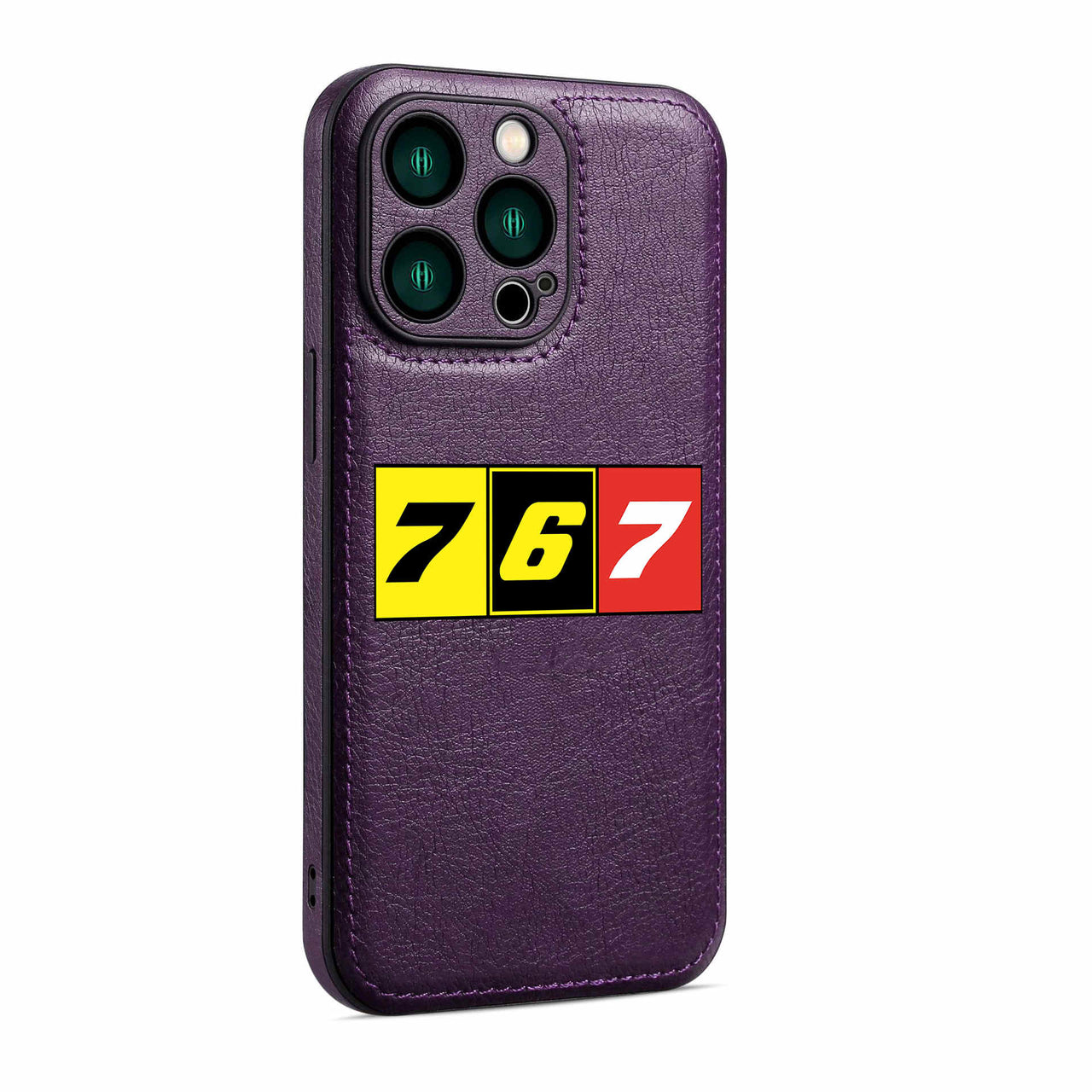 Flat Colourful 767 Designed Leather iPhone Cases