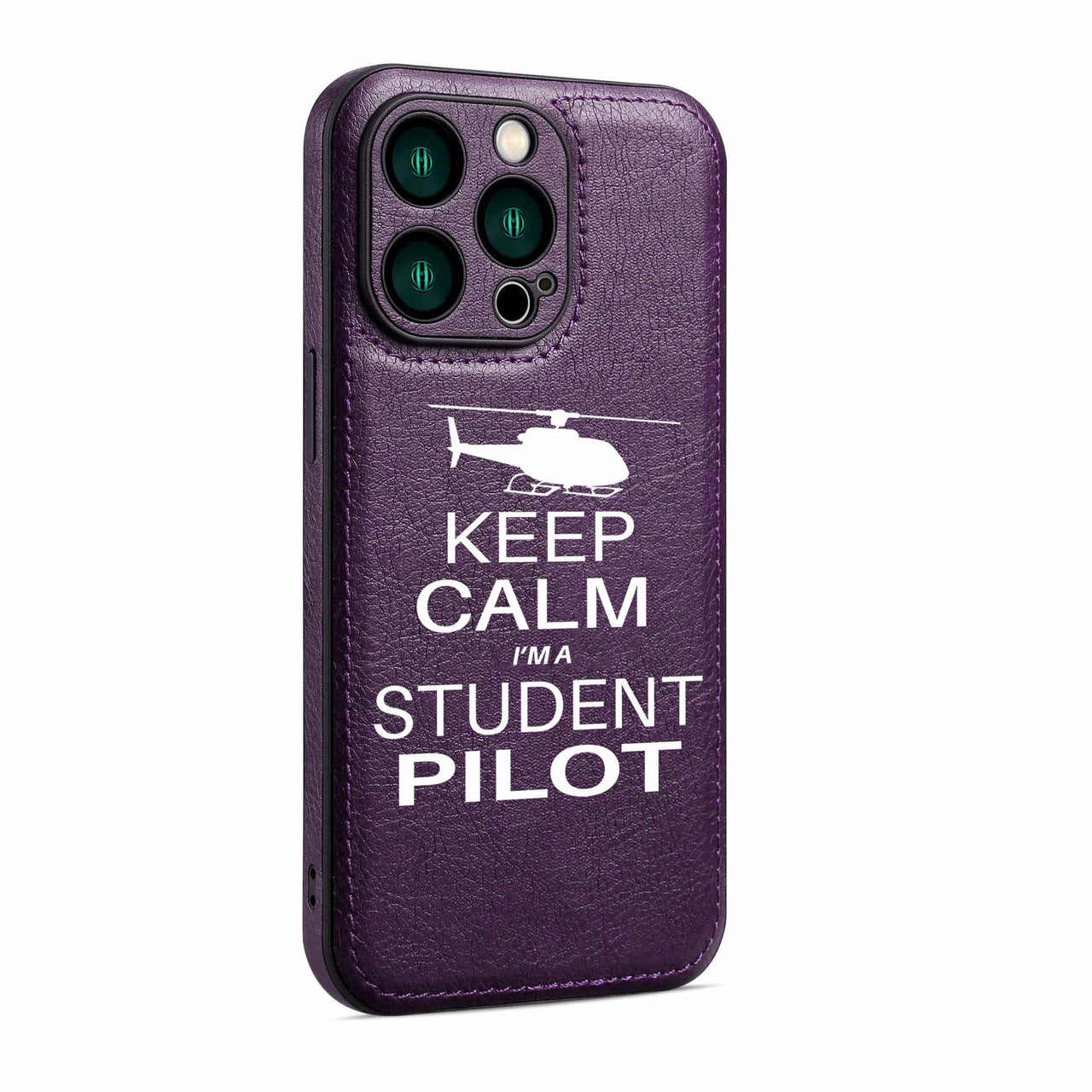 Student Pilot (Helicopter) Designed Leather iPhone Cases