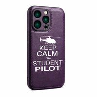 Thumbnail for Student Pilot (Helicopter) Designed Leather iPhone Cases