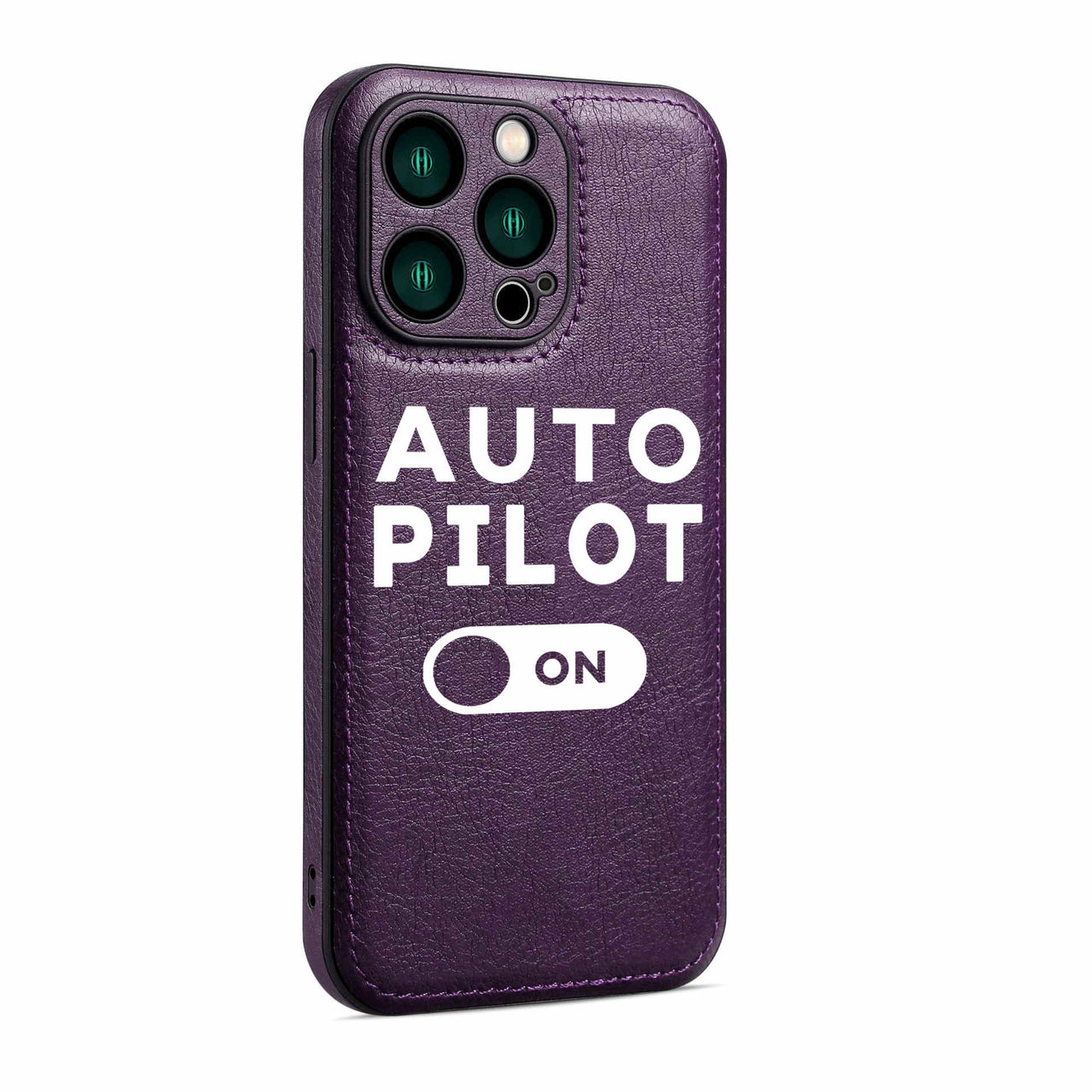 Auto Pilot ON Designed Leather iPhone Cases