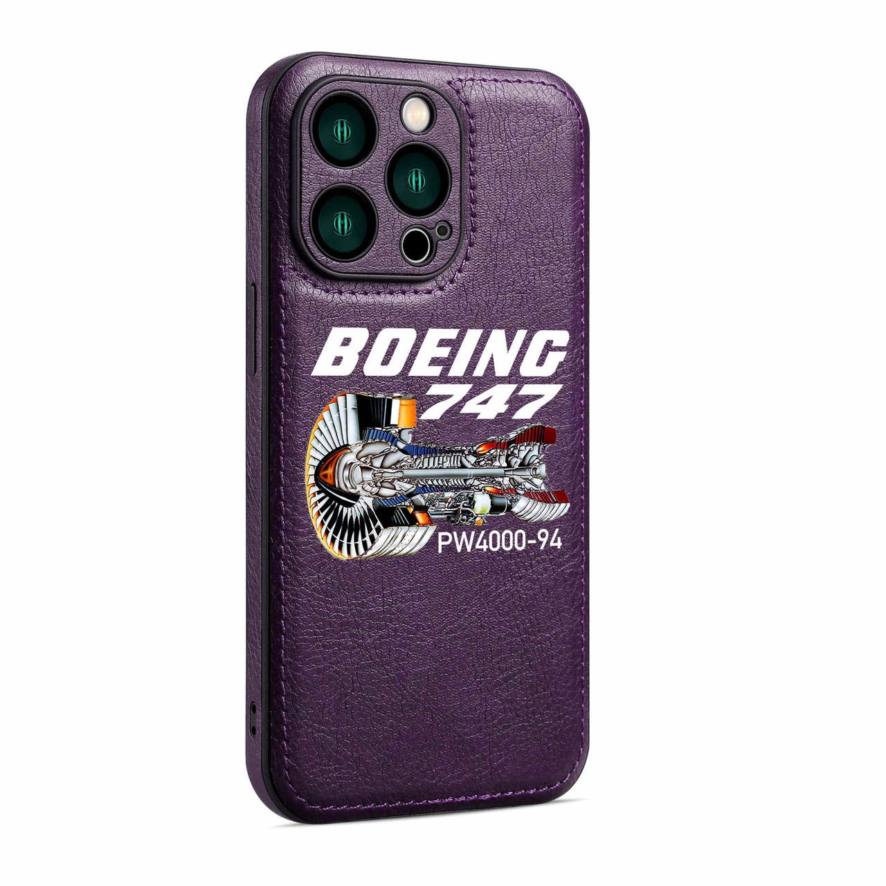 Boeing 747 & PW4000-94 Engine Designed Leather iPhone Cases
