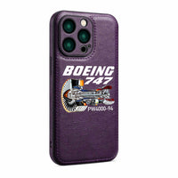 Thumbnail for Boeing 747 & PW4000-94 Engine Designed Leather iPhone Cases