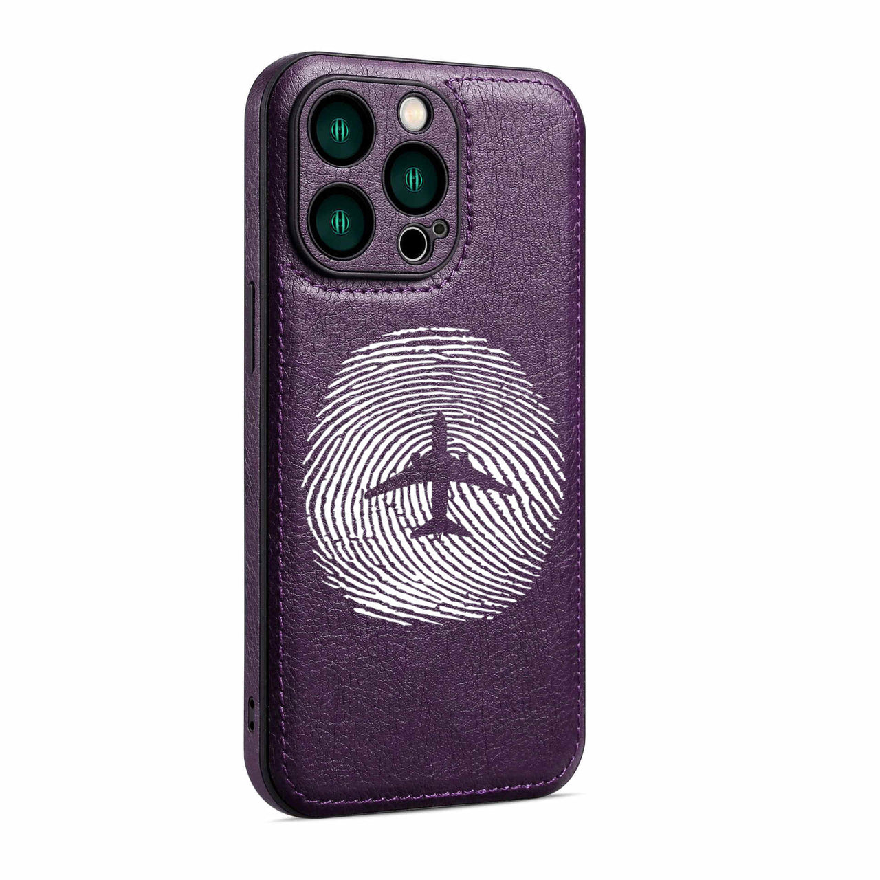 Aviation Finger Print Designed Leather iPhone Cases