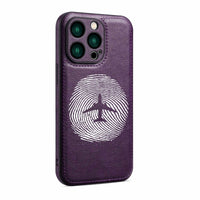 Thumbnail for Aviation Finger Print Designed Leather iPhone Cases