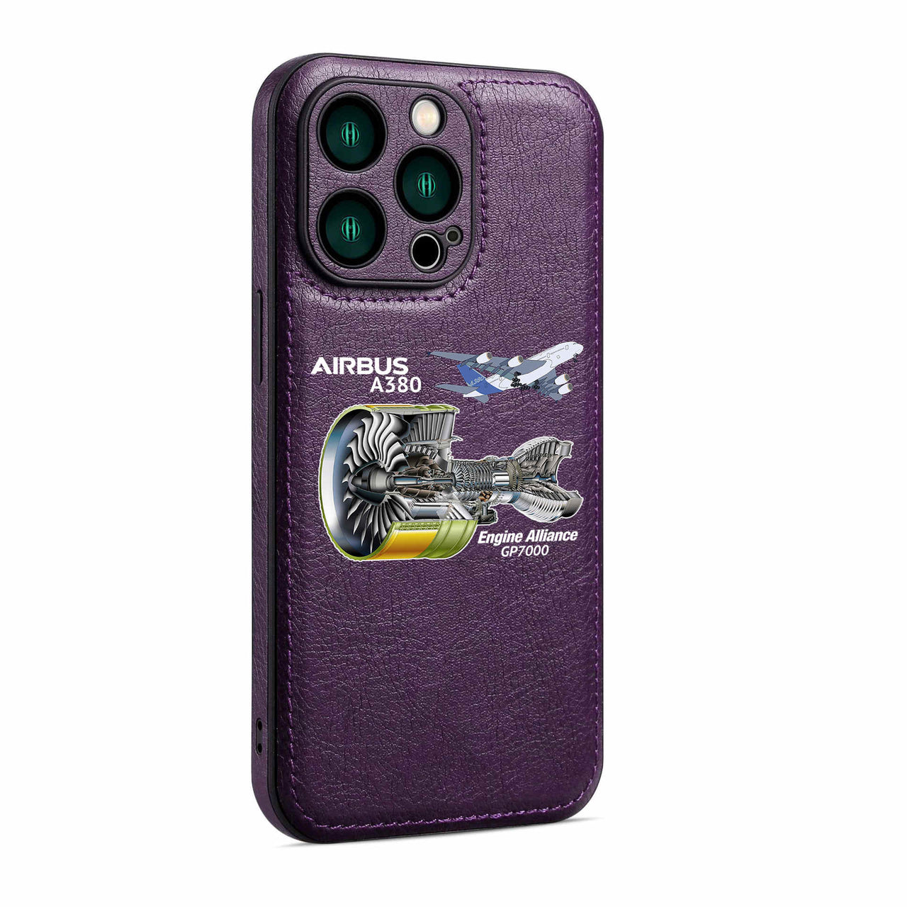 Airbus A380 & GP7000 Engine Designed Leather iPhone Cases