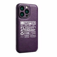 Thumbnail for Flight Attendant Label Designed Leather iPhone Cases