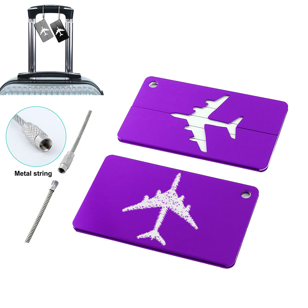 Colourful Airplane Designed Aluminum Luggage Tags