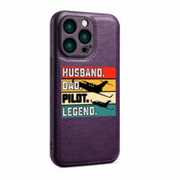 Thumbnail for Husband & Dad & Pilot & Legend Designed Leather iPhone Cases