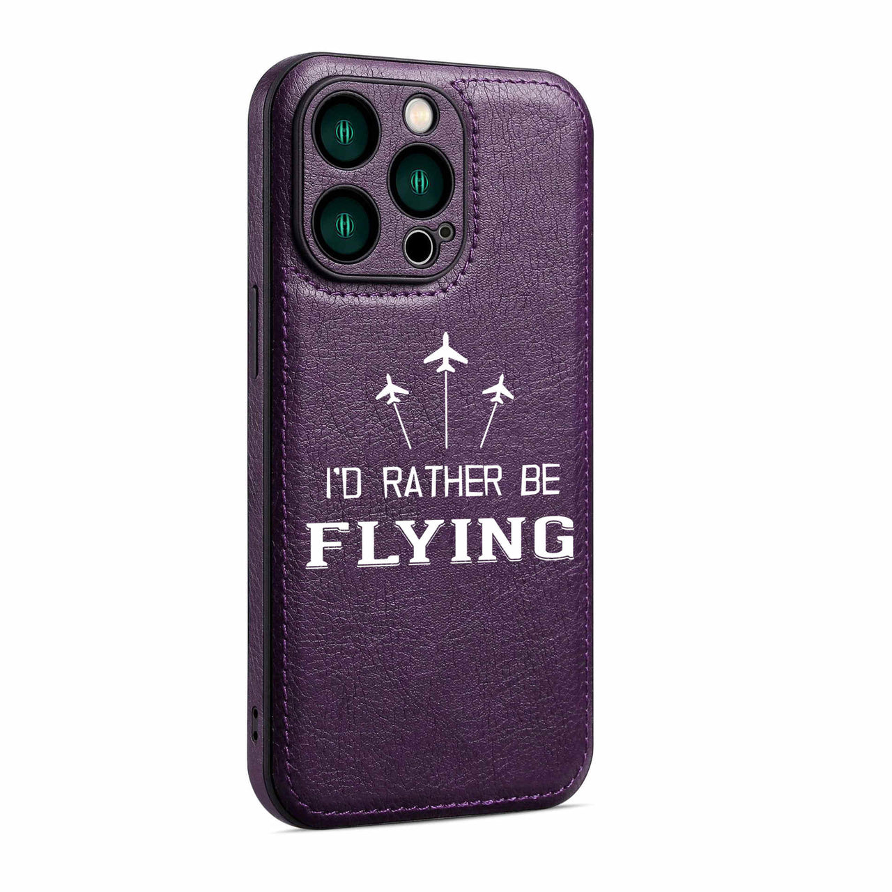 I'D Rather Be Flying Designed Leather iPhone Cases
