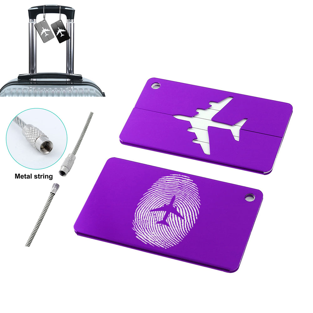 Aviation Finger Print Designed Aluminum Luggage Tags