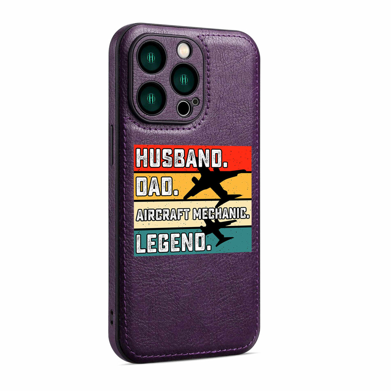 Husband & Dad & Aircraft Mechanic & Legend Designed Leather iPhone Cases