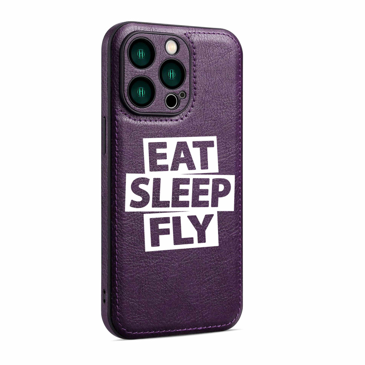 Eat Sleep Fly Designed Leather iPhone Cases