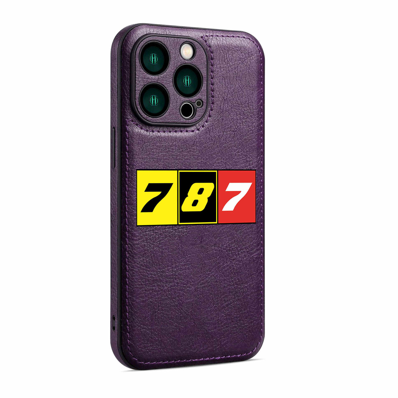 Flat Colourful 787 Designed Leather iPhone Cases