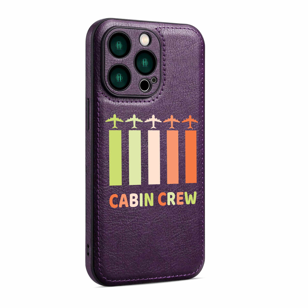 Colourful Cabin Crew Designed Leather iPhone Cases