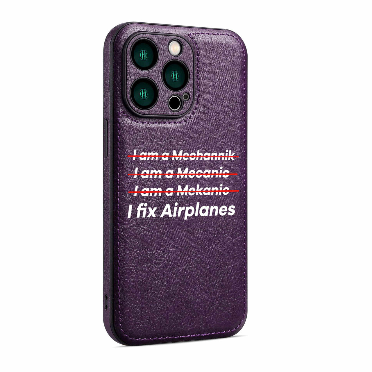 I Fix Airplanes Designed Leather iPhone Cases