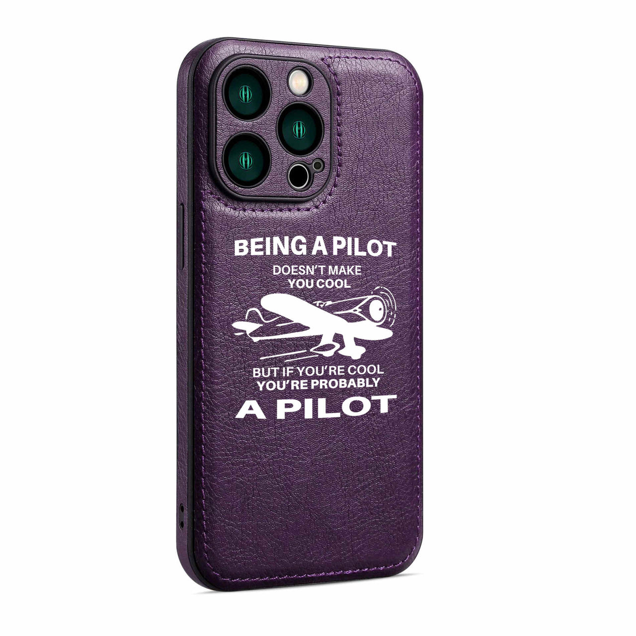 If You're Cool You're Probably a Pilot Designed Leather iPhone Cases