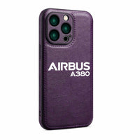 Thumbnail for Airbus A380 & Text Designed Leather iPhone Cases