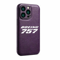 Thumbnail for Boeing 757 & Text Designed Leather iPhone Cases