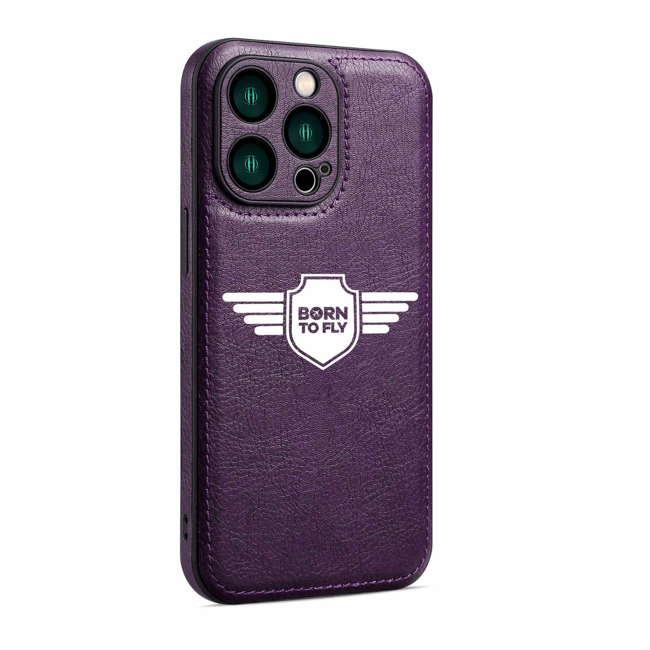 Born To Fly & Badge Designed Leather iPhone Cases