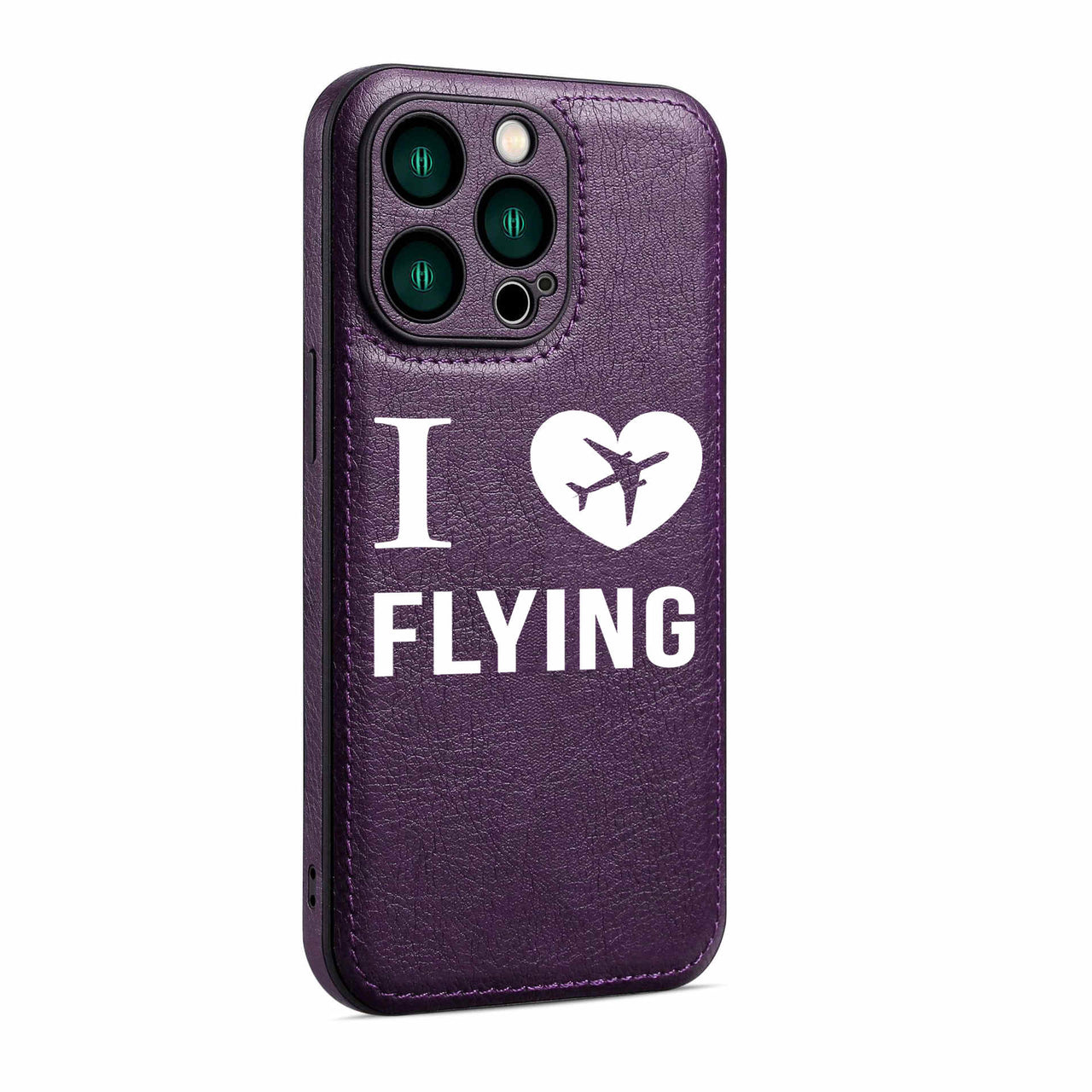 I Love Flying Designed Leather iPhone Cases