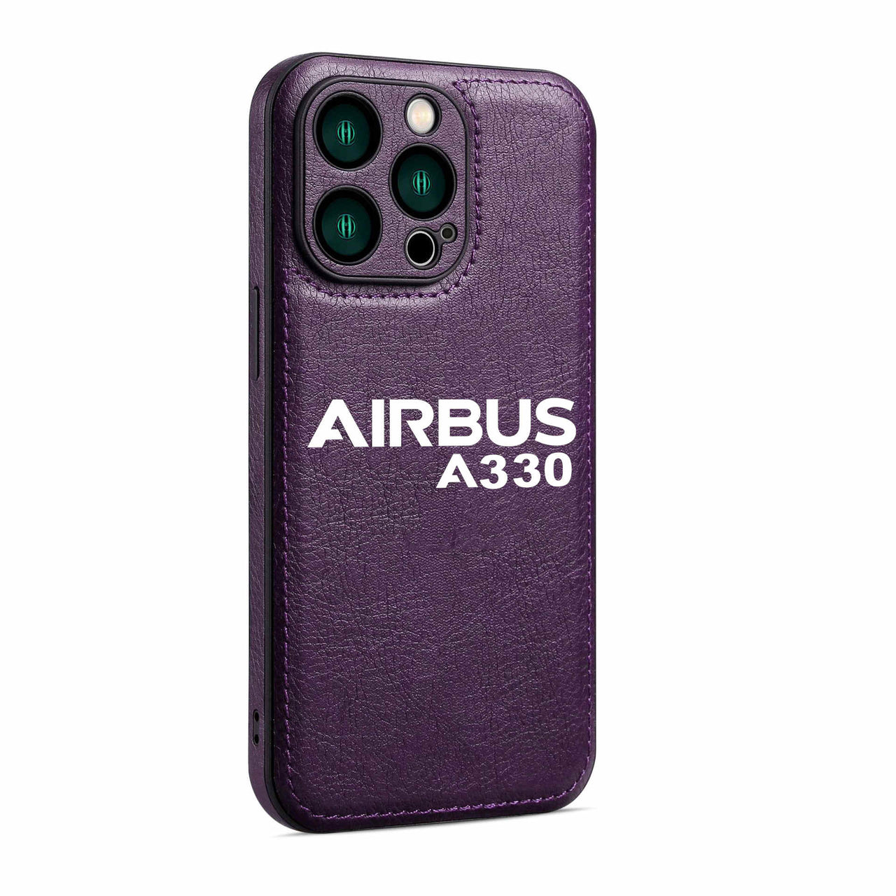 Airbus A330 & Text Designed Leather iPhone Cases