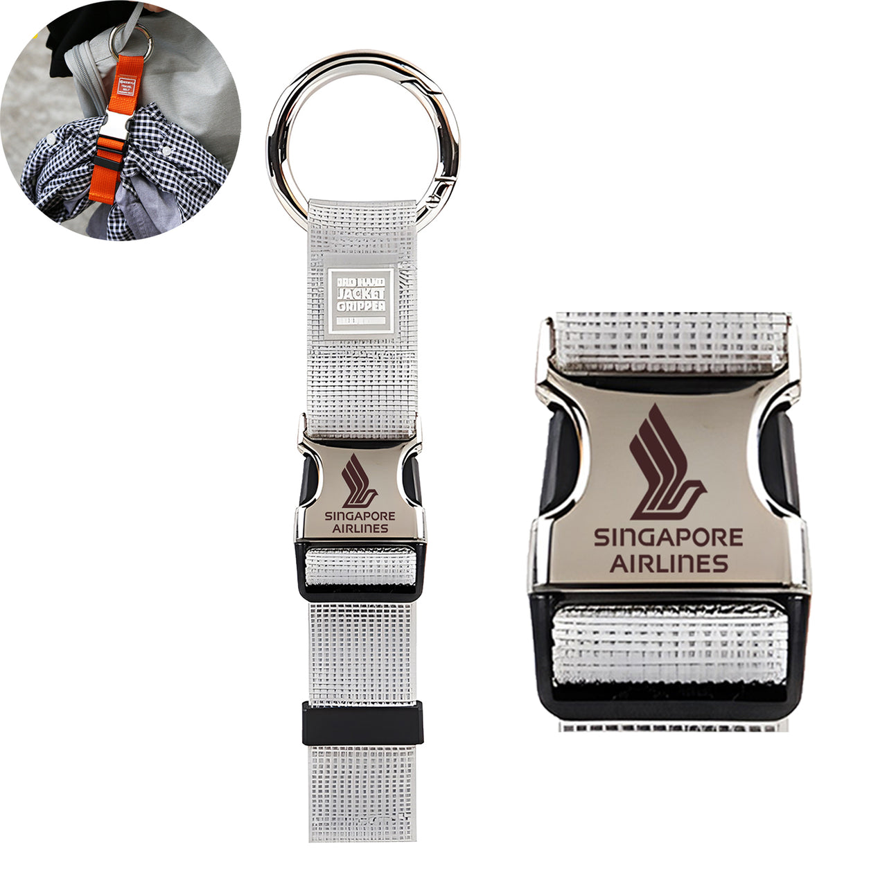 Singapore Airlines Designed Portable Luggage Strap Jacket Gripper
