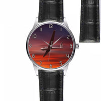 Thumbnail for Cruising Glider at Sunset Designed Fashion Leather Strap Watches