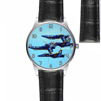 Thumbnail for US Navy Blue Angels Designed Fashion Leather Strap Watches