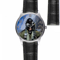 Thumbnail for Amazing Military Pilot Selfie Designed Fashion Leather Strap Watches