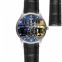 Thumbnail for Boeing 737 Cockpit Designed Fashion Leather Strap Watches