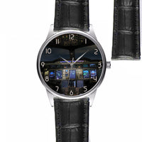 Thumbnail for Airbus A380 Cockpit Designed Fashion Leather Strap Watches