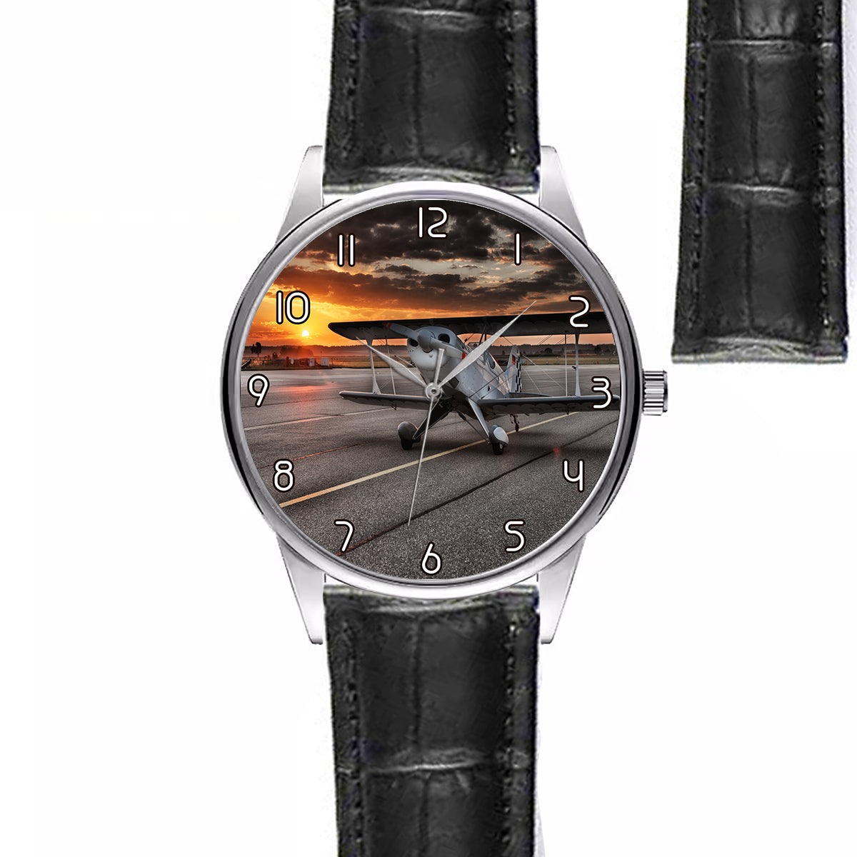 Beautiful Show Airplane Designed Fashion Leather Strap Watches