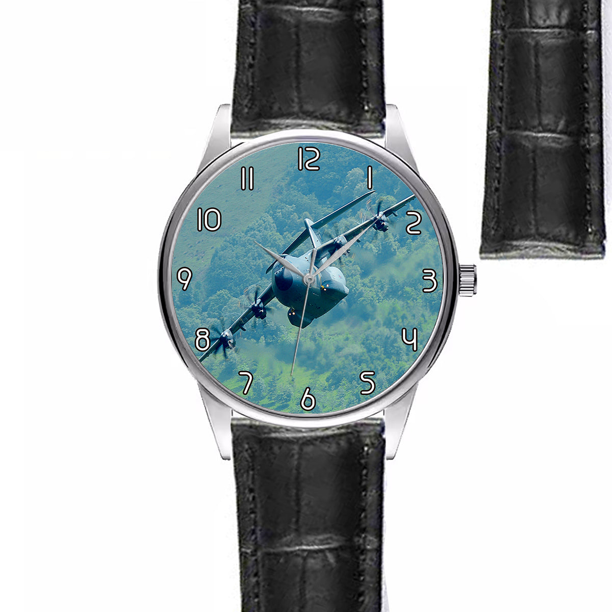 Cruising Airbus A400M Designed Fashion Leather Strap Watches