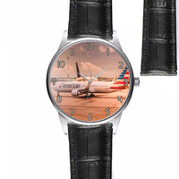 Thumbnail for American Airlines Boeing 767 Designed Fashion Leather Strap Watches