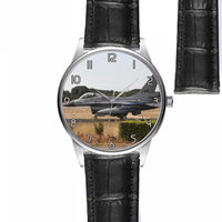 Thumbnail for Fighter Jet 16 From Side Designed Fashion Leather Strap Watches