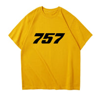 Thumbnail for 757 Flat Text Designed Relax Fit T-Shirts
