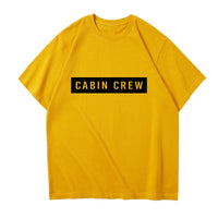 Thumbnail for Cabin Crew Text Designed Relax Fit T-Shirts
