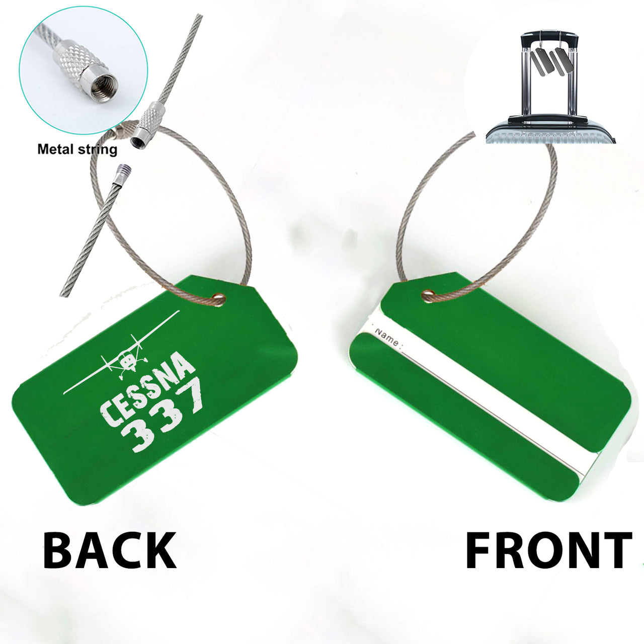 Cessna 337 & Plane Designed Fashion Metal Luggage Tags