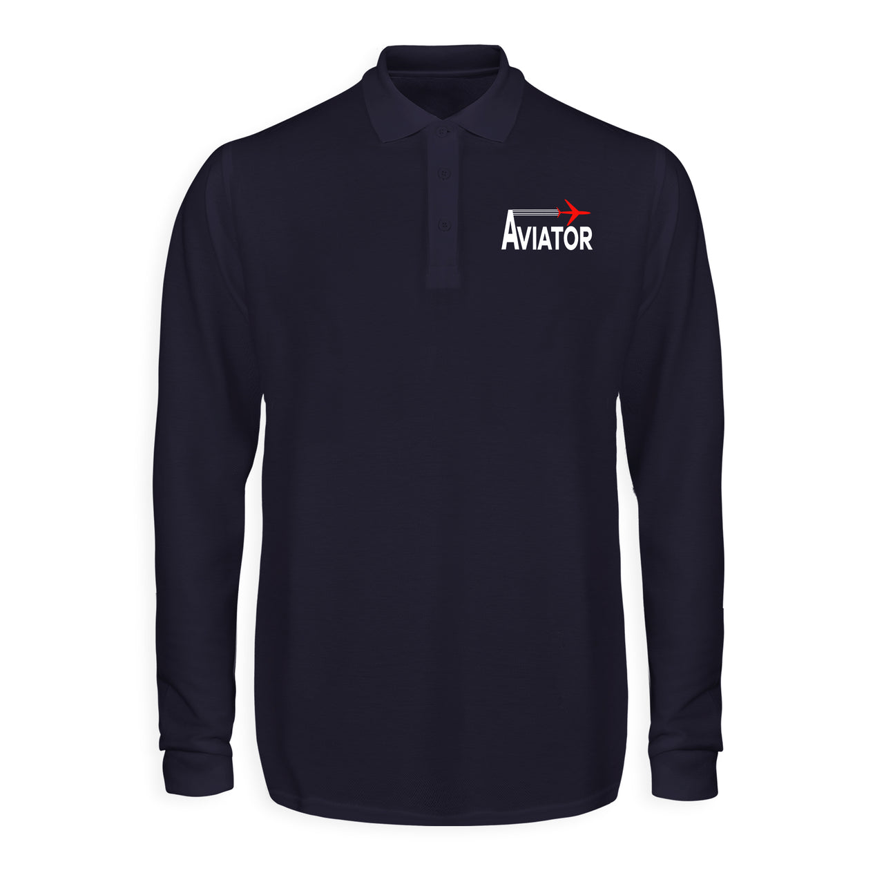 Aviator Designed Long Sleeve Polo T-Shirts