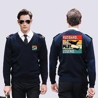 Thumbnail for Husband & Dad & Pilot & Legend Designed Wool Pilot Sweaters