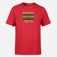 Thumbnail for Retro Boeign 747-8 Design Super Quality T-Shirts
