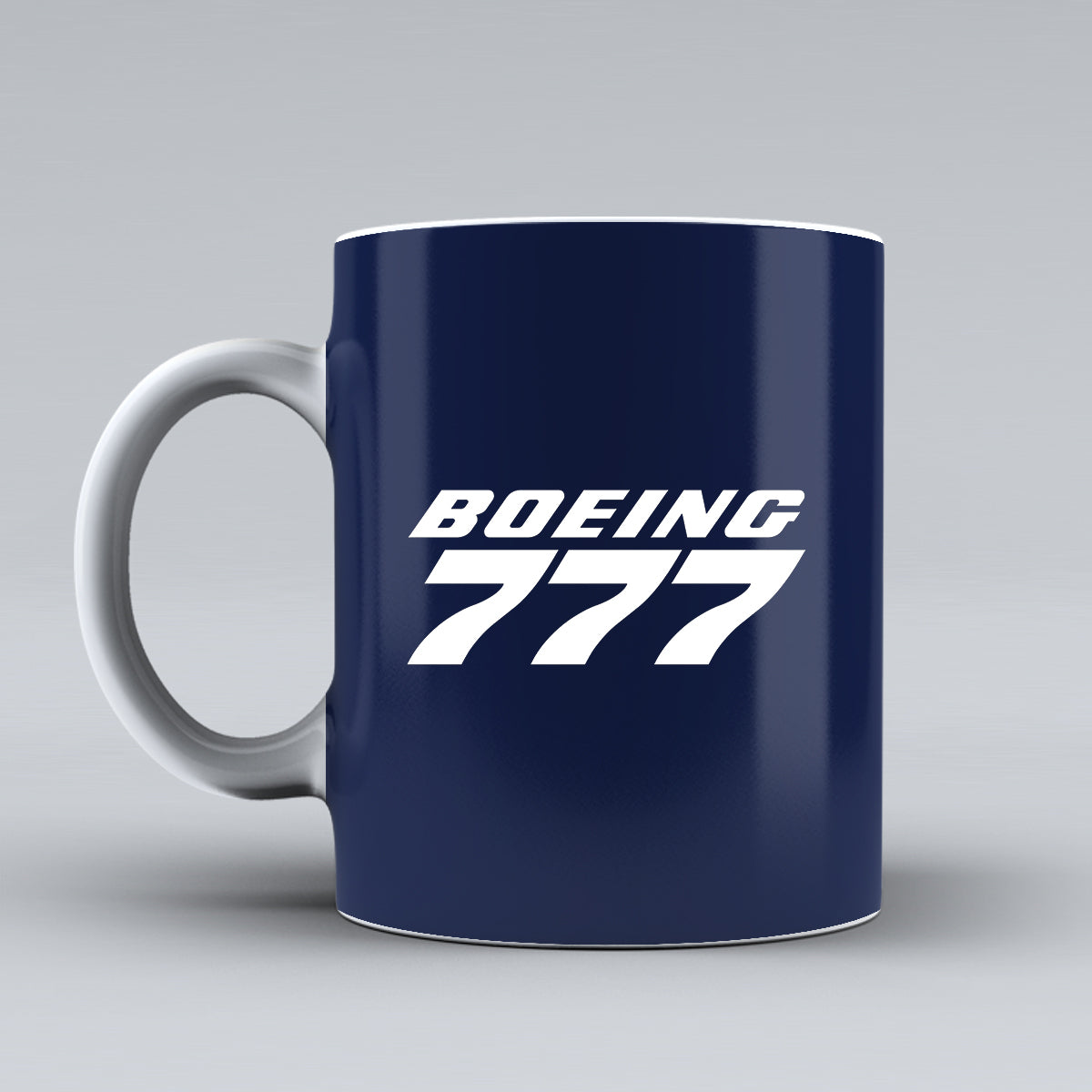Boeing 777 & Text Designed Ceramic White Mugs