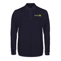 Thumbnail for Pilot & Stripes (4 Lines) Designed Long Sleeve Polo T-Shirts
