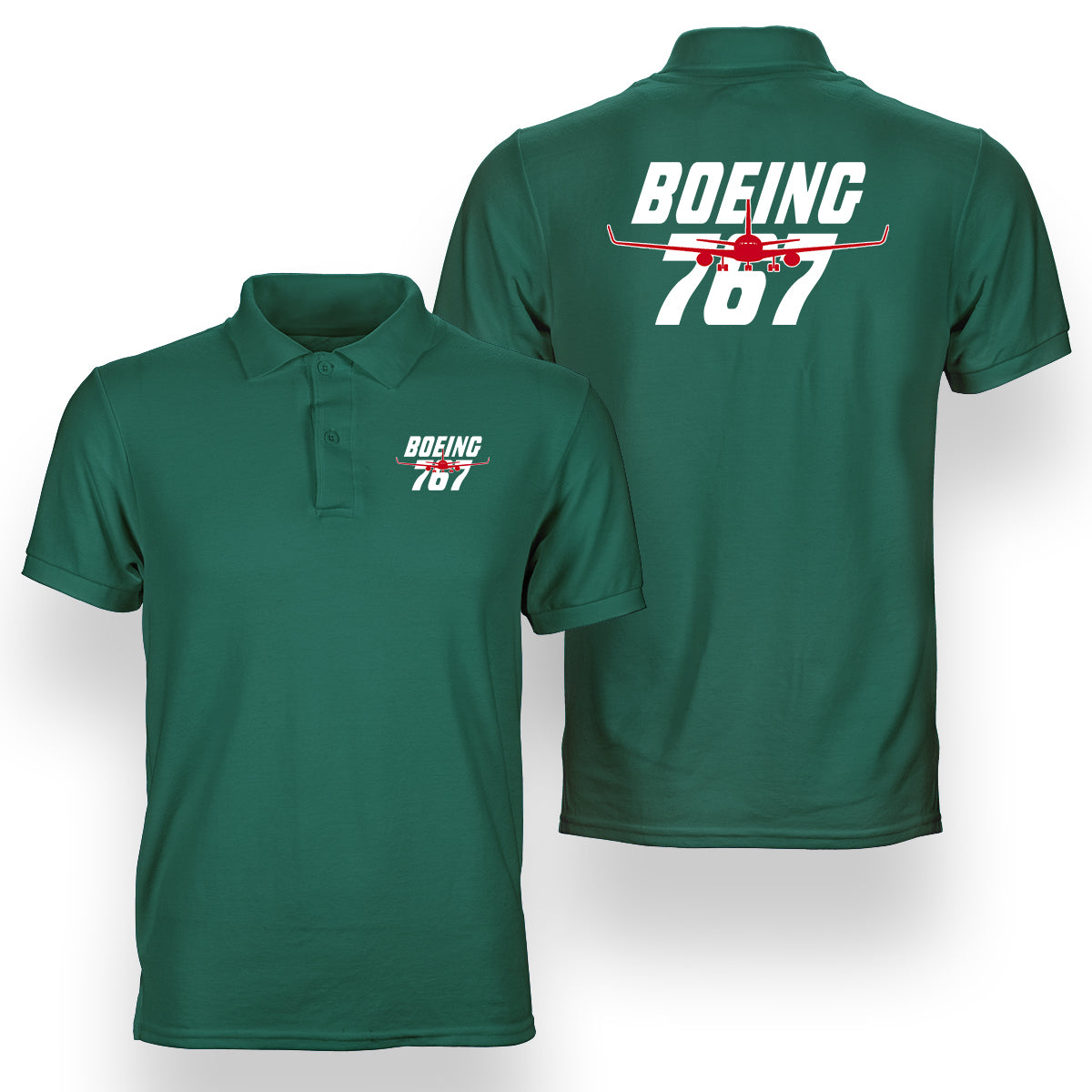 Amazing Boeing 767 Designed Double Side Polo T-Shirts