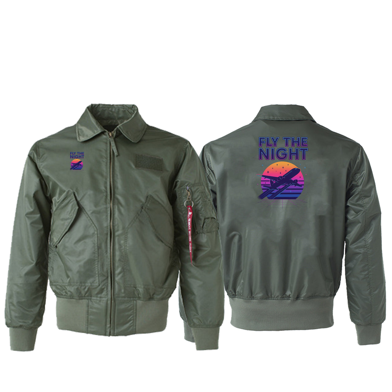 Fly The Night Designed Embroidered Patch Attachable Jackets